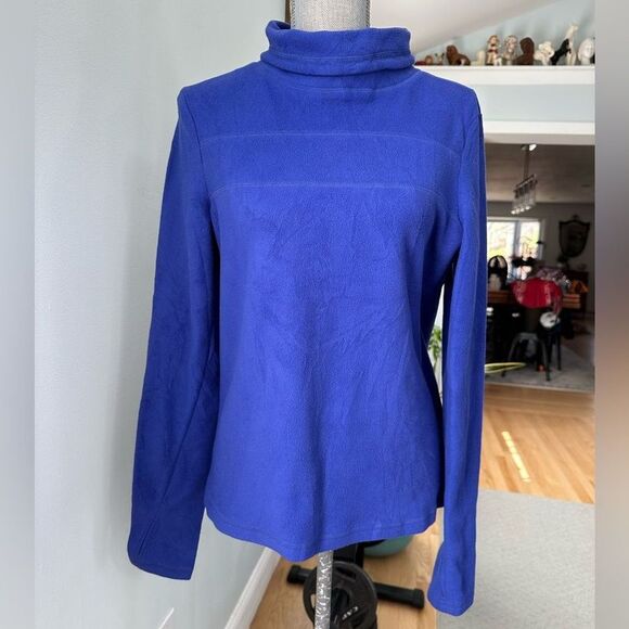 VSX Sport Victoria’s Secret Blue Mock Neck Fleece Pullover Sweatshirt Size Small - Picture 1 of 10